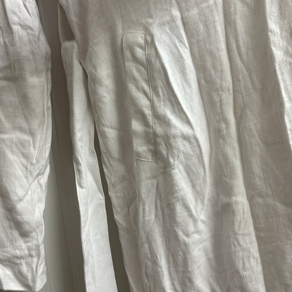 Naked wardrobe white linen satin white inside trench jacket size medium - Picture 4 of 5